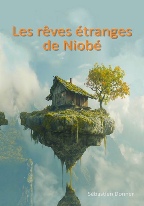 Couverture de livre représentant une cabane en lévitation au-dessus d'une montagne